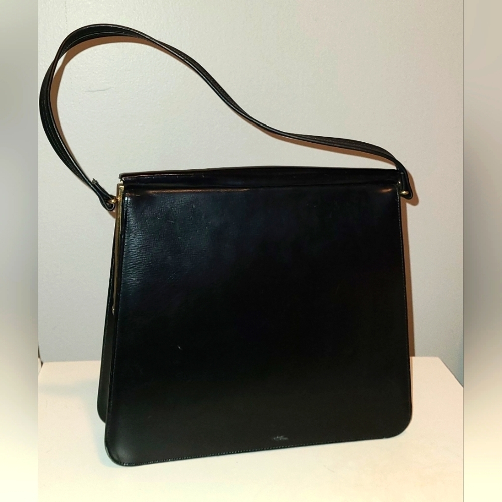 Designer Susan Gail‎ original black handbag red interior vintage